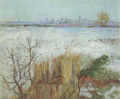 Vincent Van Gogh Snowy Landscape with Arles in the Background (nn04) china oil painting image